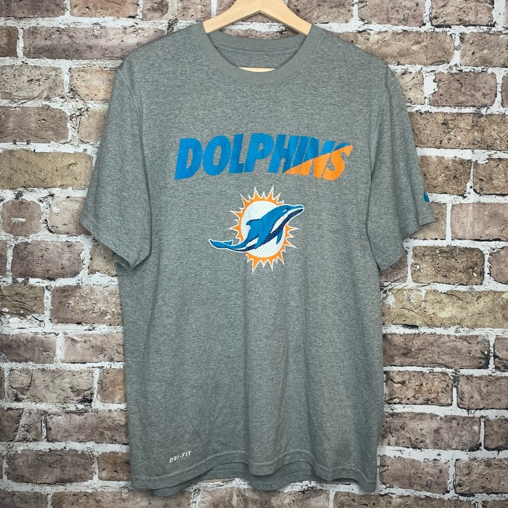 NFL Nike Miami Dolphins Mens T-Shirt Large Gray